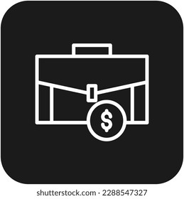 Money bag Business icon with black filled line style. dollar, cash, wealth, investment, sack, earning, savings. Vector illustration