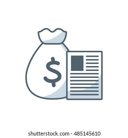 money bag with business icon vector illustration design