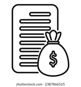 Money bag business rate icon outline vector. Budget cash. Credit increase