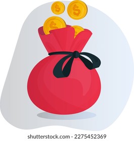 Money in a bag. Business. Vector illustration.
