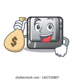 With money bag button C on a keyboard character