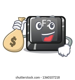 With money bag button f2 in the shape character