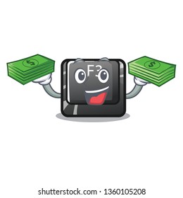 With money bag button f3 in the shape cartoon