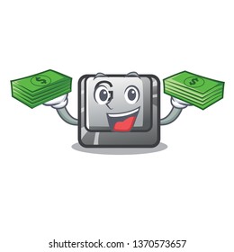 With money bag button G in the character shape