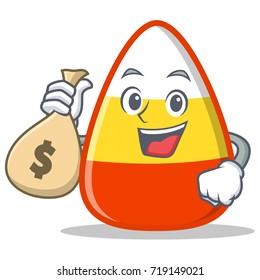 With money bag candy corn character cartoon