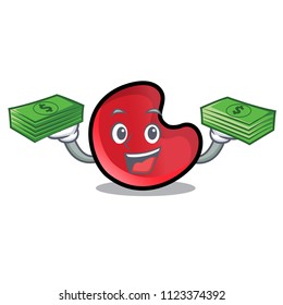 With money bag candy moon mascot cartoon