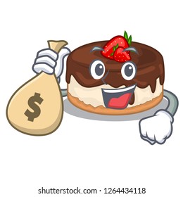 With money bag cartoon cake delicious that a berries