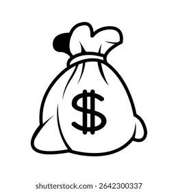 Saco de dinheiro ilustração símbolo de dólar, Finanças, Riqueza, Riquezas