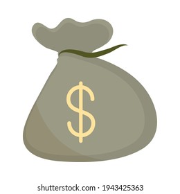 money bag cash icon isolated