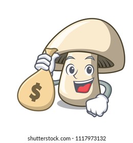 With money bag champignon mushroom character cartoon