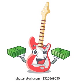 With money bag character electric guitar 