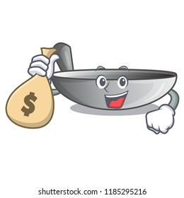 With money bag character kitchenware wok for cooking food