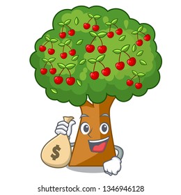 With money bag cherry tree in the cartoon shape