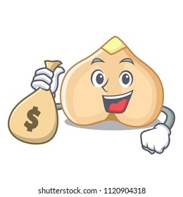 With money bag chickpeas character cartoon style