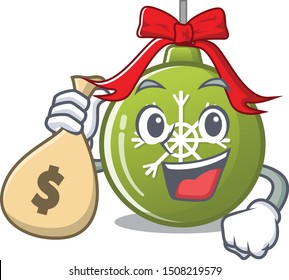 With money bag christmas ball green with the character