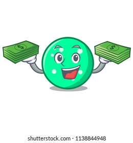 With money bag circle mascot cartoon style