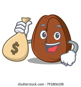 With money bag coffee bean character cartoon