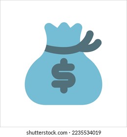 Icono de la moneda de la bolsa de dinero sólido