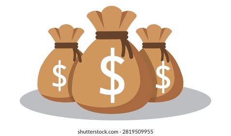 Money bag collection vector illustration representing savings wealth investment banking finance and financial success perfect for business accounting presentations marketing materials and commercial graphic design projects