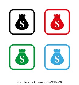 Money bag  - color vector icon