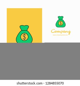Money bag Company Logo App Icon and Splash Page Design. Creative Business App Design Elements