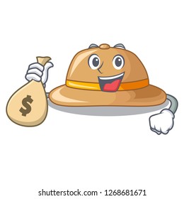 With money bag cork hat isolated on the mascot