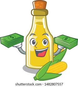 With money bag corn oil isolated in the mascot