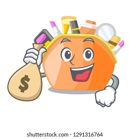 With money bag cosmetic bag in the character shape