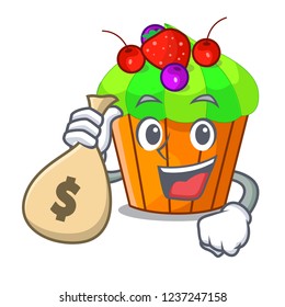 With money bag cupcake shape cartoon the delicious one