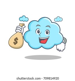 Money bag cute cloud character cartoon