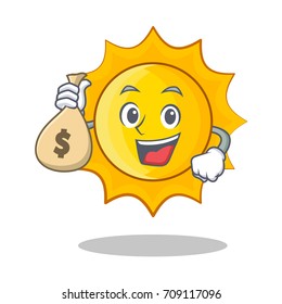 With money bag cute sun character cartoon