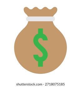 Money bag design vector flat icon