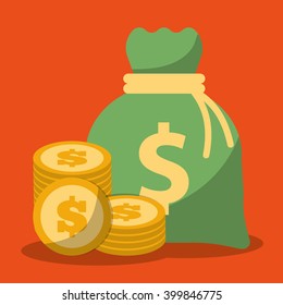 Money bag design, vector illustration
