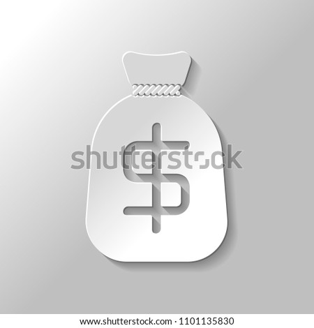 Money Bag Dollar Full Moneybag Icon Stock Vector Royalty Free - money bag with dollar full moneybag icon paper style with shadow on gray background vector