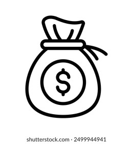 Money bag with dollar icon, cash, business, return or investment, payment, vector of dollar sack in trendy style