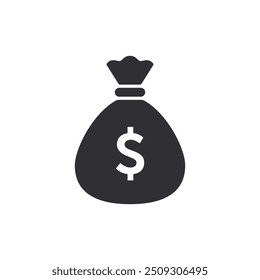 Money bag with dollar icon. Money bag icon. Income growth. Business and finance. Dollar sign. Cash icon. Money icon. Cash back. Investment. Cartoon money bag. Bag of coins. Financial savings. Payment 