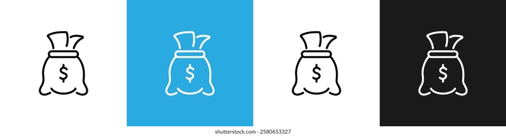 Money bag with dollar icon. Money bag icon. Income growth. Business and finance.