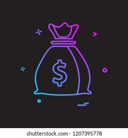 money bag dollar icon vector design