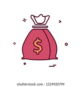 money bag dollar icon vector design