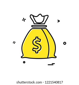 money bag dollar icon vector design