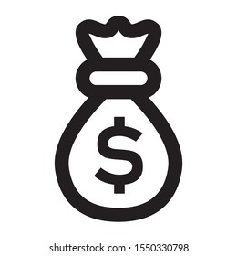 Money Bag Dollar Icon Vector Template