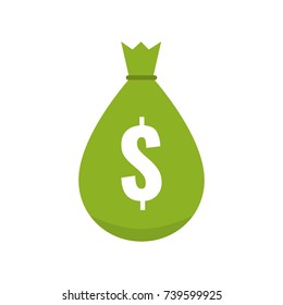 Money bag with dollar sign. Flat vector illustration.