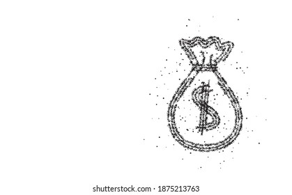 Money bag with dollar sign, Hand Drawn Sketch Vector illustration.