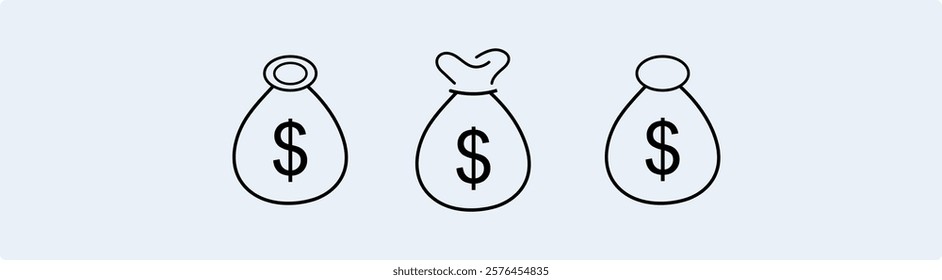 money bag with a dollar sign, money bag icon, Money Bag Clipart, Money bag icon, vector illustration