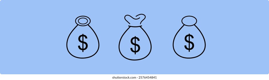 money bag with a dollar sign, money bag icon, Money Bag Clipart, Money bag icon, vector illustration