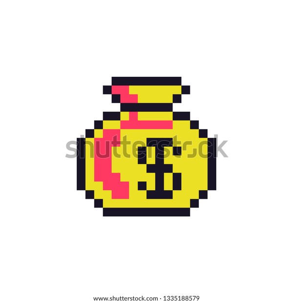 Money Bag Dollar Sign Pixel Art Stock Vector Royalty Free 1335188579 - 