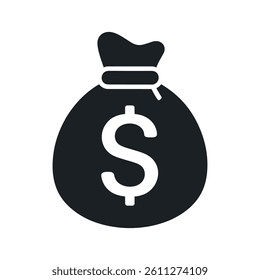 Money Bag with Dollar Sign Representing Cash, Wealth, and Savings