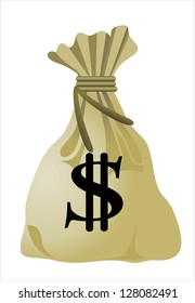Money bag with dollar sign vector illustration