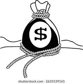 Money Bag with Dollar Sign Vector Art Financial Success  Wealth Icon Investment and Savings Clipart