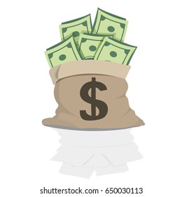 Money bag with dollar sign vector illustration